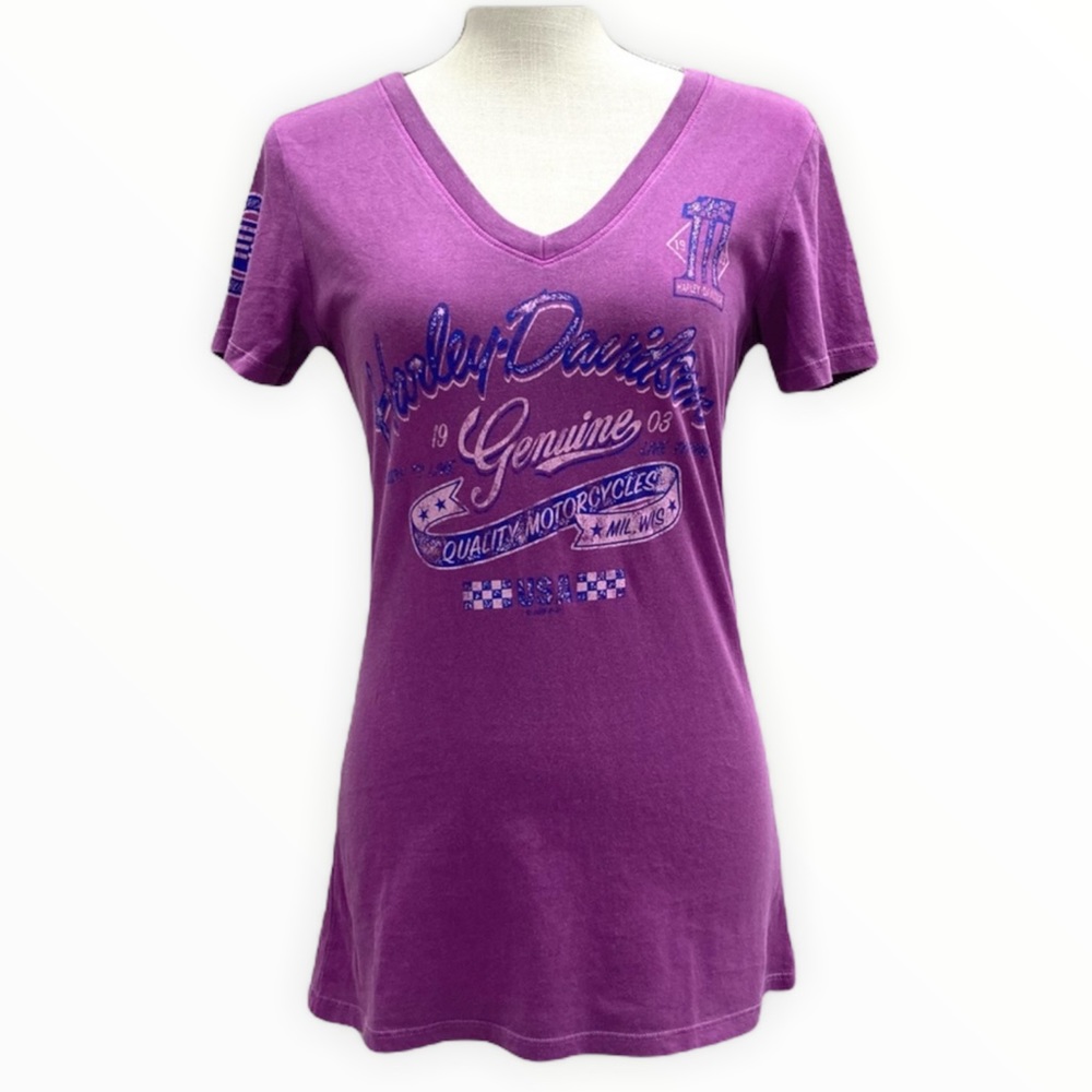 NWT HARLEY-DAVIDSON Purple Woman’s Short Sleeve Tee Shirt Size Small